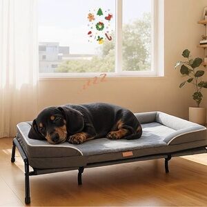 Cozy Gray Elevated Dog Bed